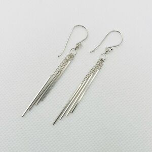 Elegant 925 Silver Silver Dangle Earrings